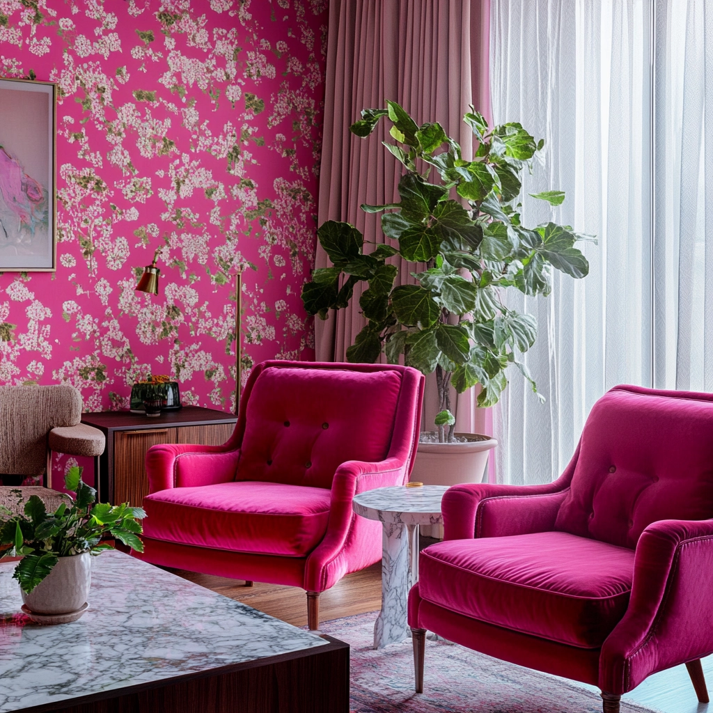 Pink Living Room Ideas 66