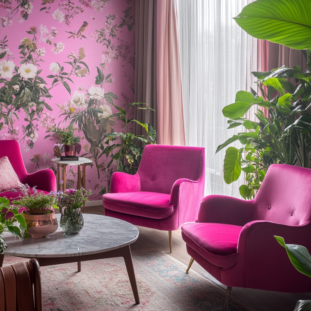Pink Living Room Ideas 68