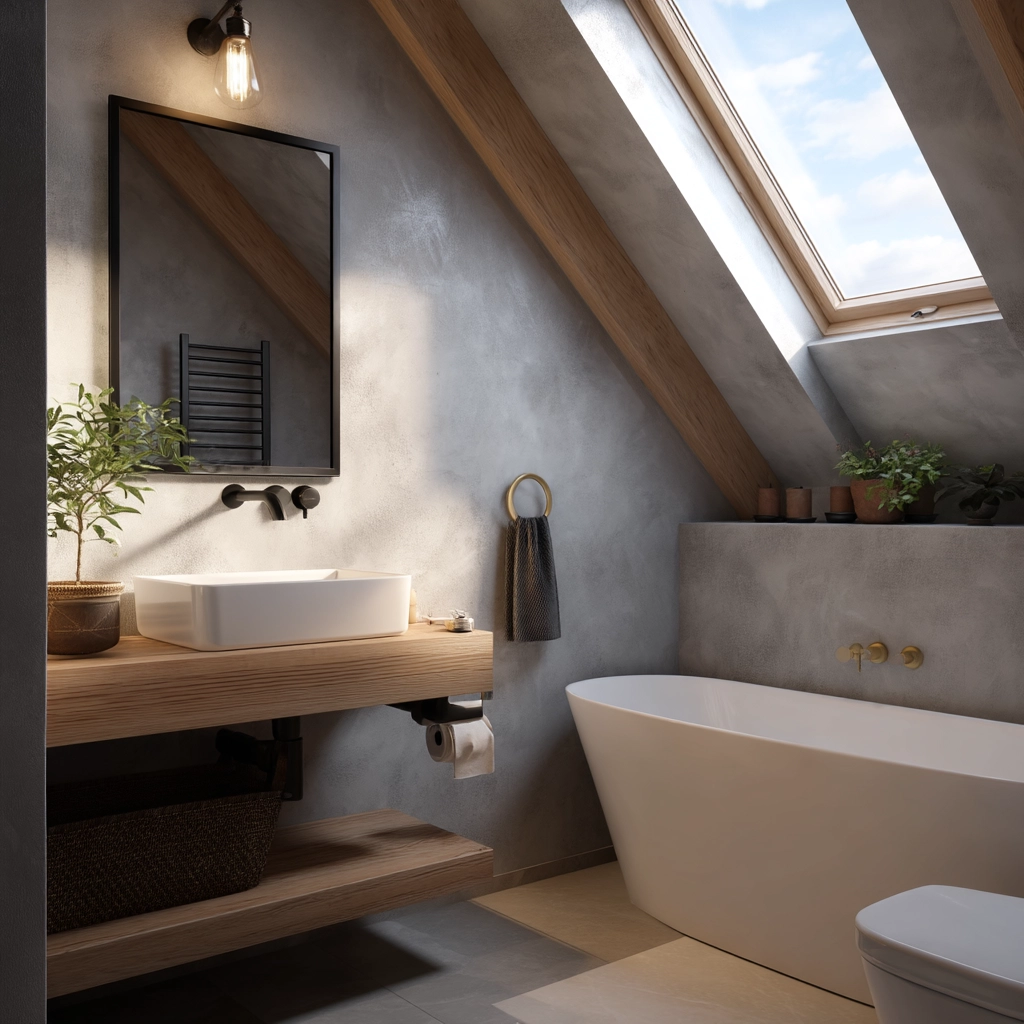 Small Attic Bathroom 56