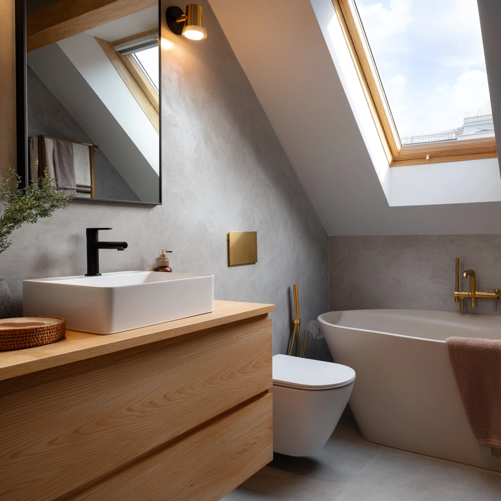 Small Attic Bathroom 63