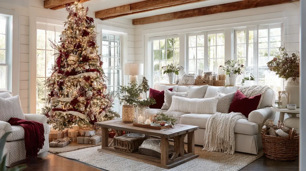 A Statement Tree as the Room's Festive Focal Point