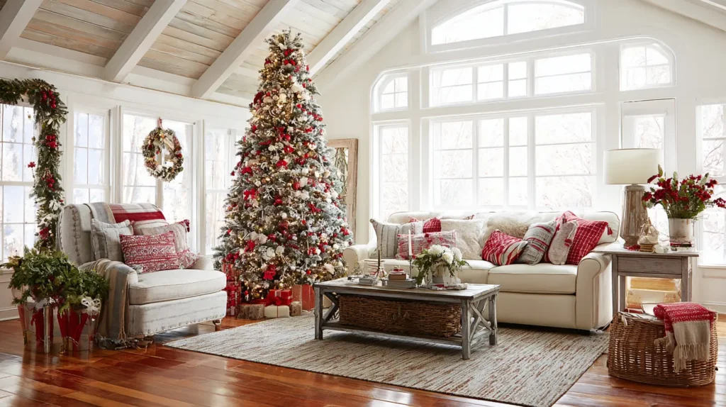A Statement Tree as the Room's Festive Focal Point