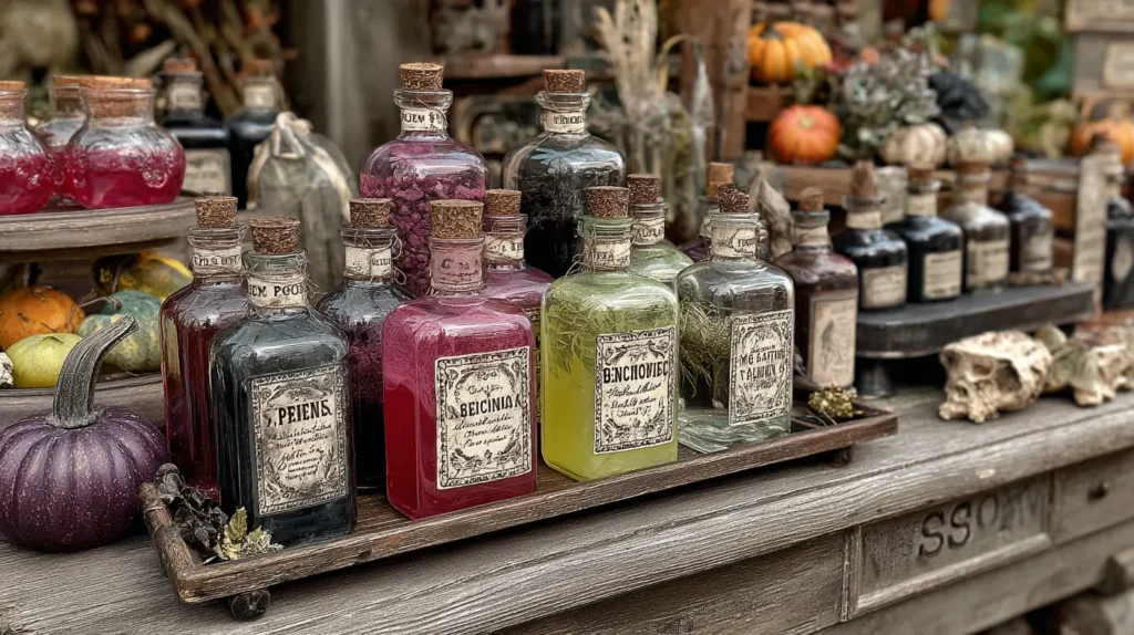 Apothecary Charm Potion Bottles & Dried Herbs