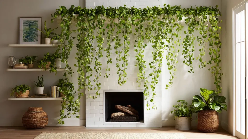 Cascading Elegance Trailing Plants on Shelves and Ledges