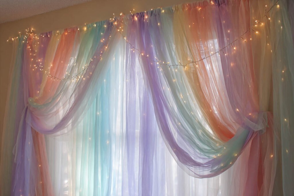 Girls Bedroom Curtains Ideas - Whimsical Wonderland with Pastel Sheers