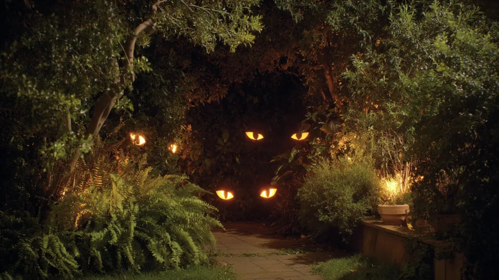 Glowing Eyes in the Bushes