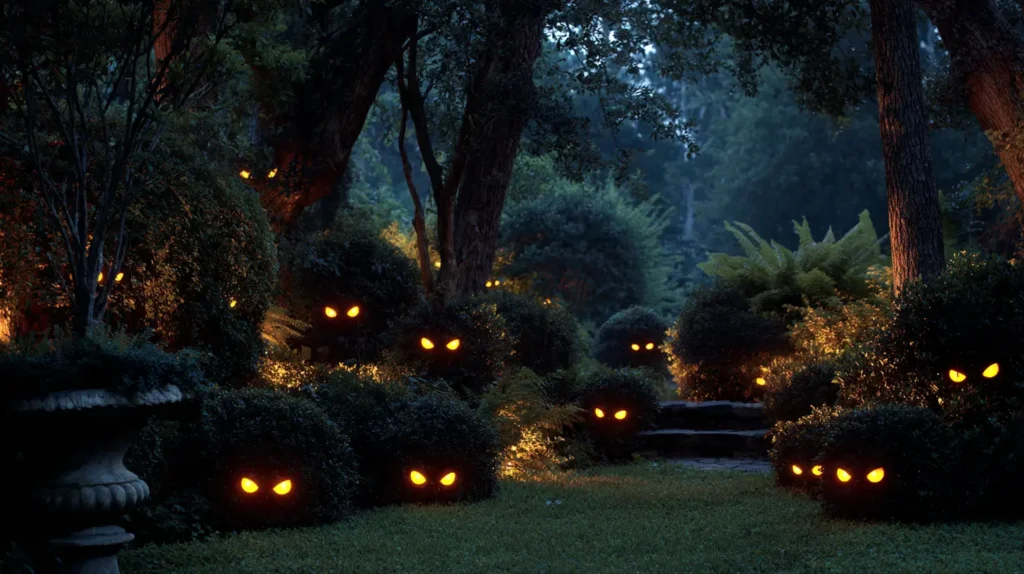 Glowing Eyes in the Bushes