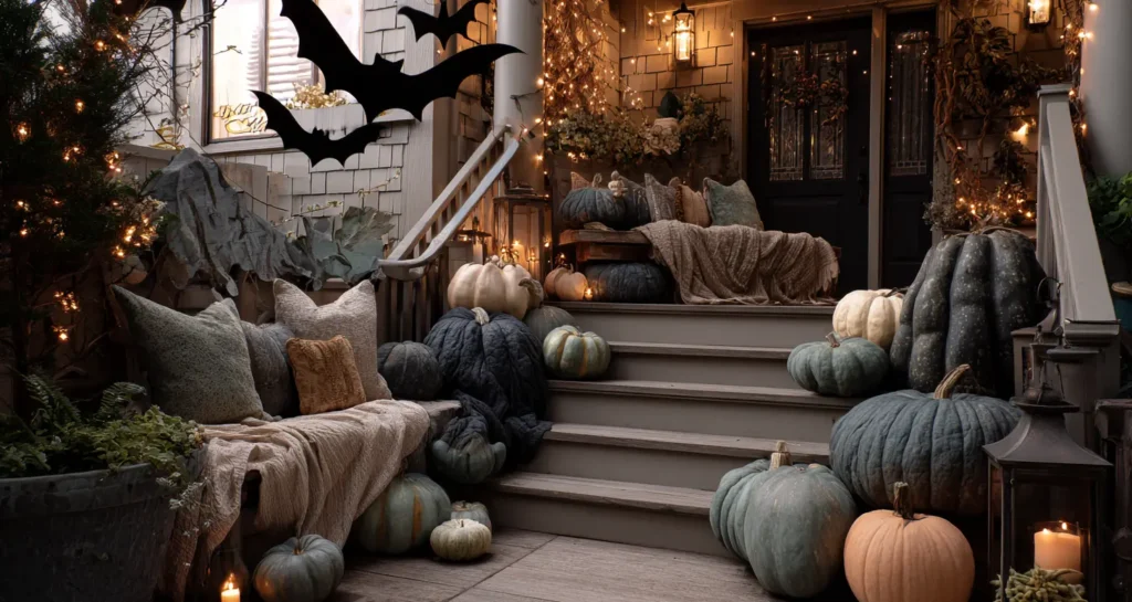 Harvest Moon Gathering Pumpkins & Cozy Ambiance