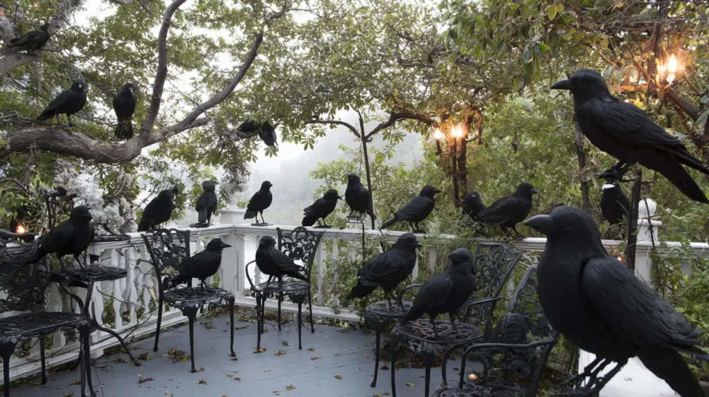 Ominous Raven Perches