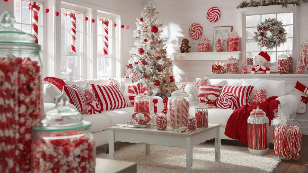Playful Candy Cane Stripes and Peppermint Swirls