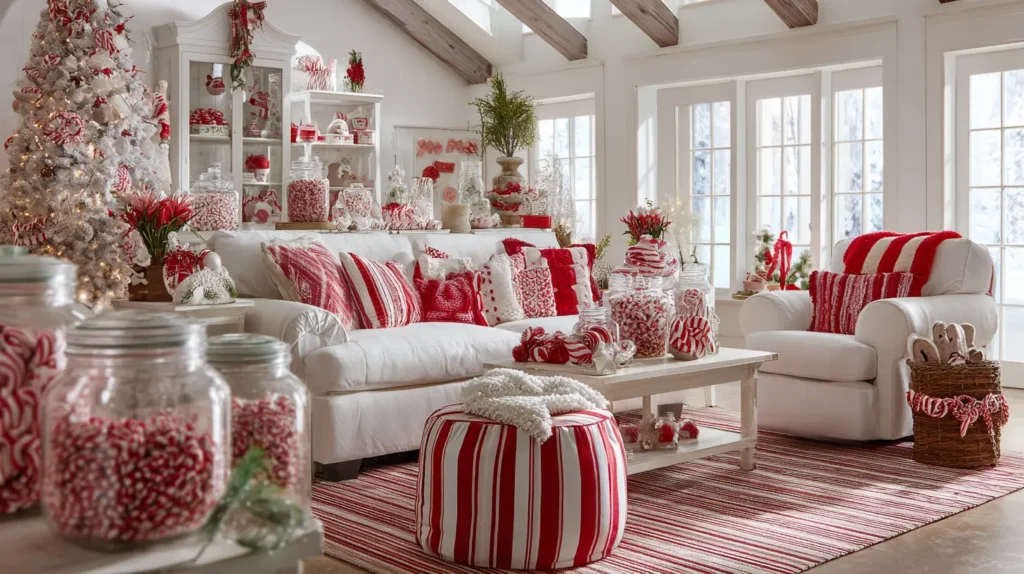 Playful Candy Cane Stripes and Peppermint Swirls