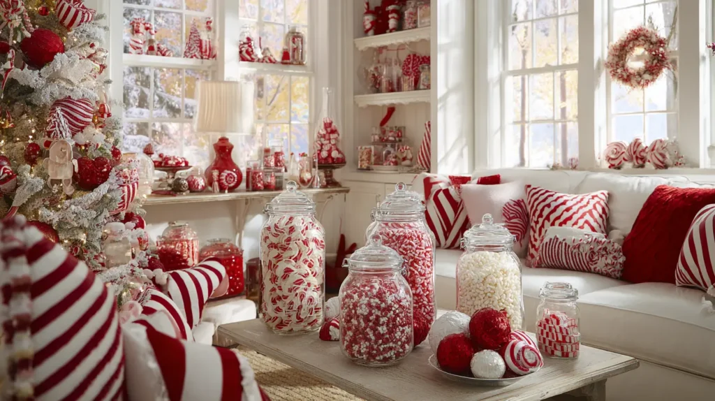 Playful Candy Cane Stripes and Peppermint Swirls