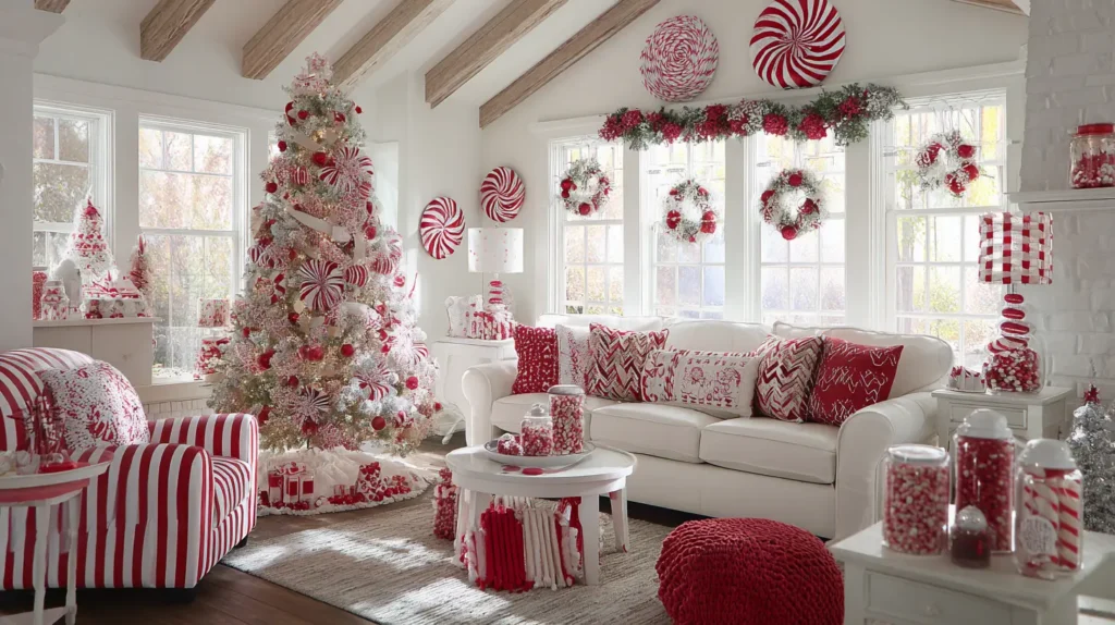 Playful Candy Cane Stripes and Peppermint Swirls