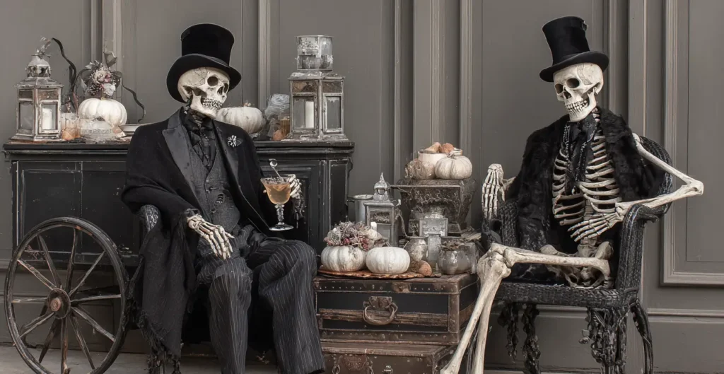 Skeleton Soiree Artfully Posed Skeletons & Elegant Settings