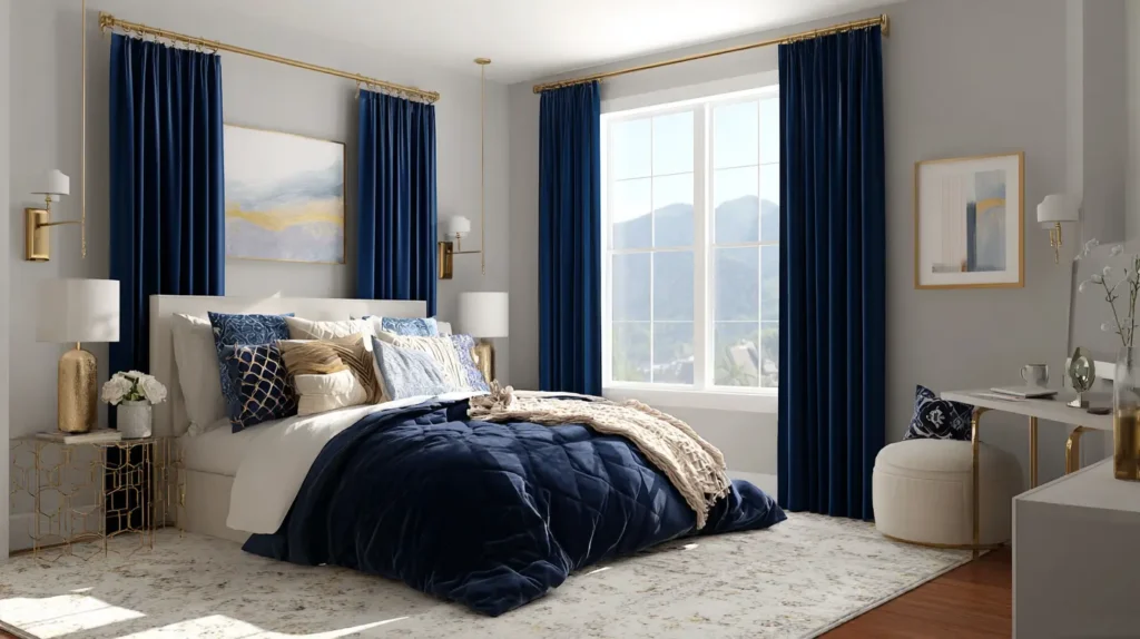 Sophisticated Teen with Navy and Gold Accents