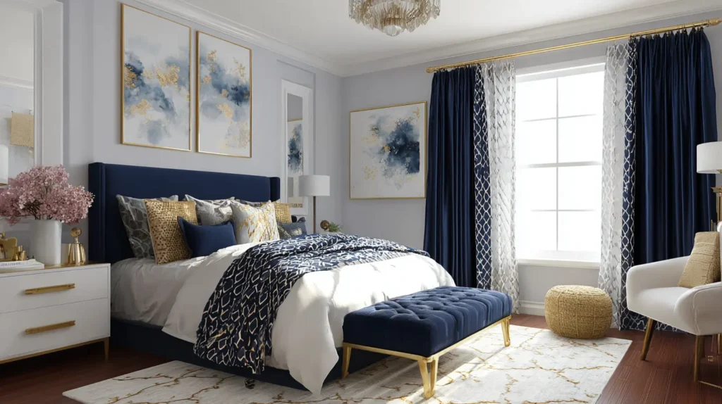 Sophisticated Teen with Navy and Gold Accents