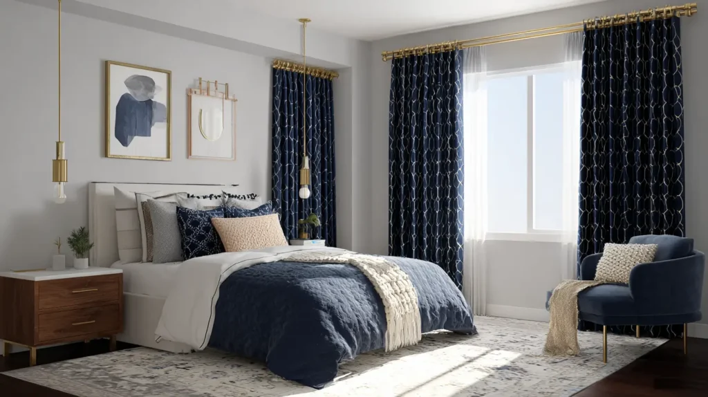 Sophisticated Teen with Navy and Gold Accents