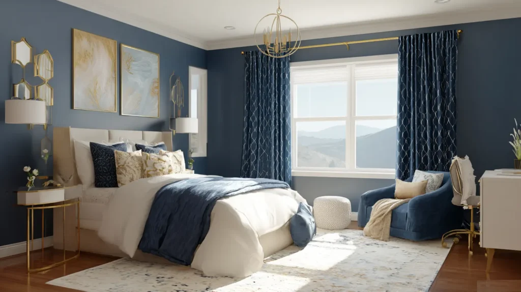 Sophisticated Teen with Navy and Gold Accents