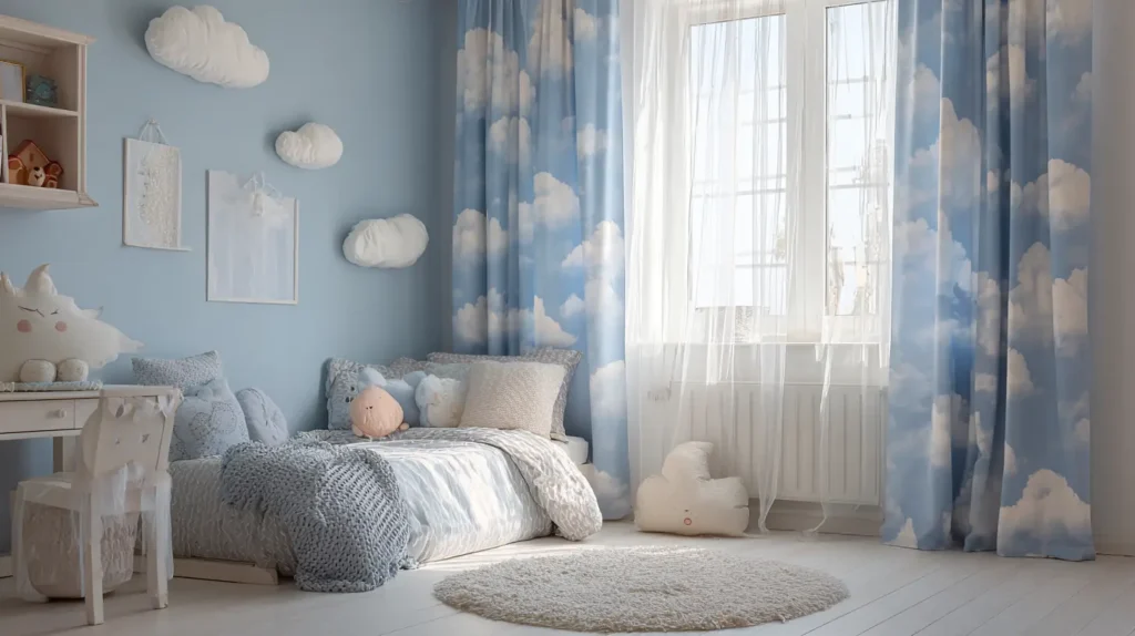 Sweet Dreams with Cloud-Patterned Curtains