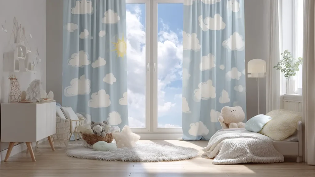 Sweet Dreams with Cloud-Patterned Curtains
