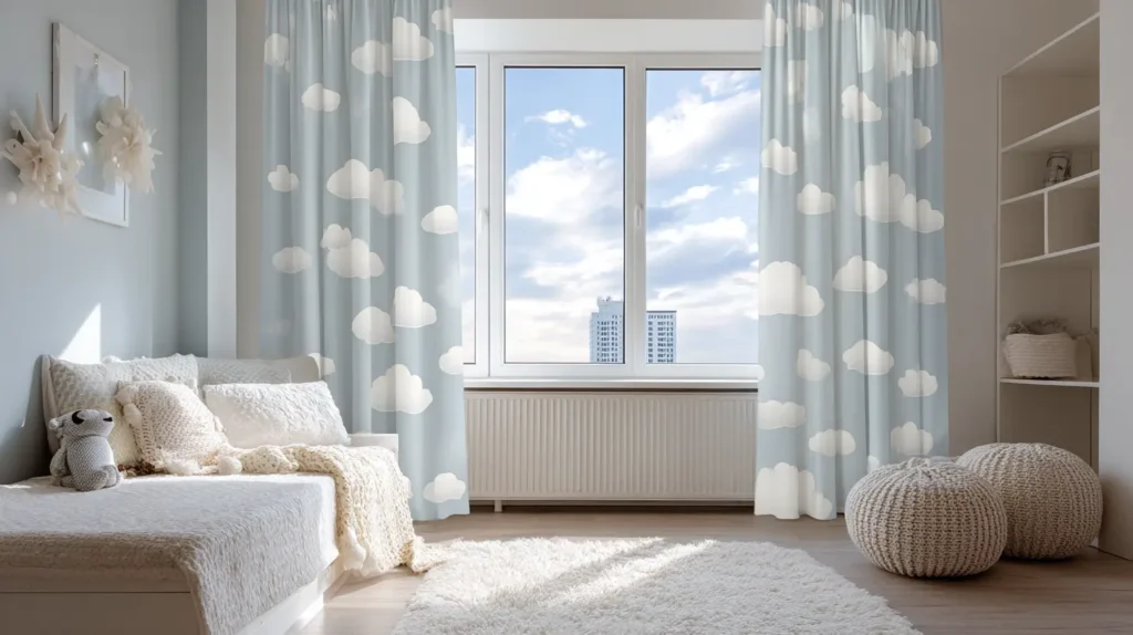 Sweet Dreams with Cloud-Patterned Curtains