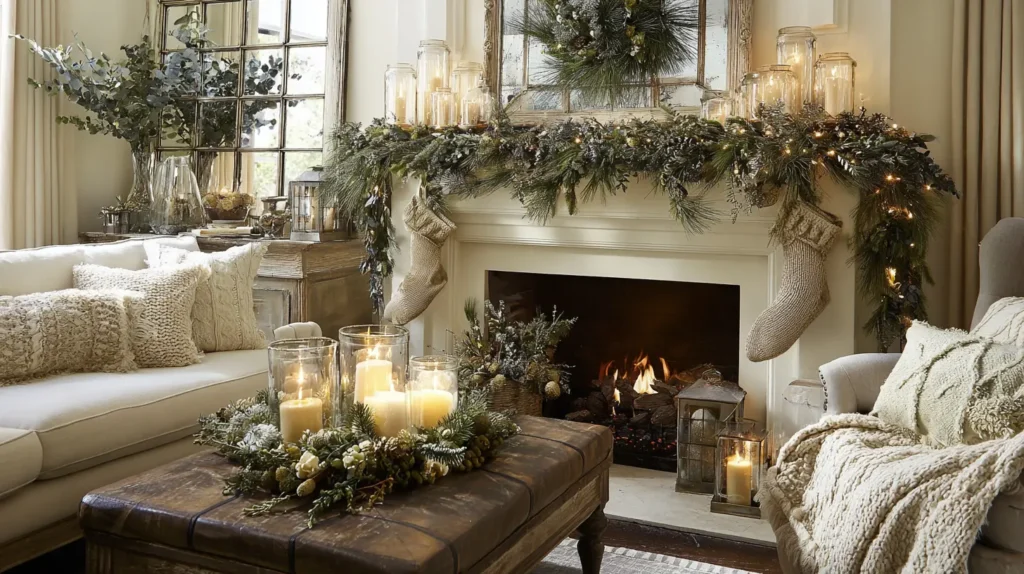 The Enchanting Mantel with Lush Pine Garland