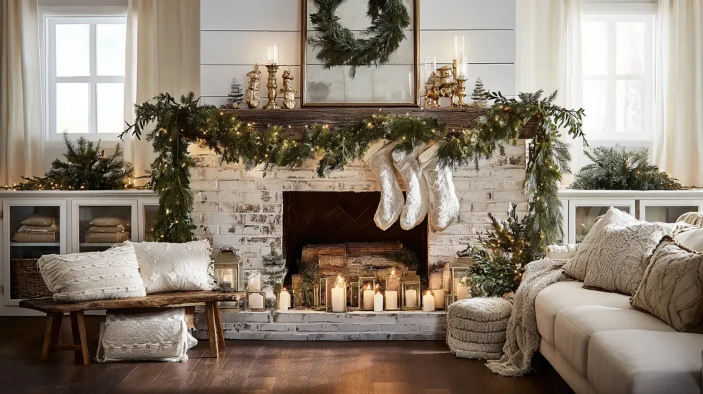The Enchanting Mantel with Lush Pine Garland