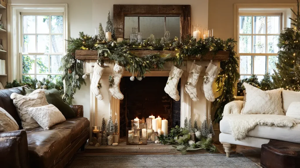 The Enchanting Mantel with Lush Pine Garland