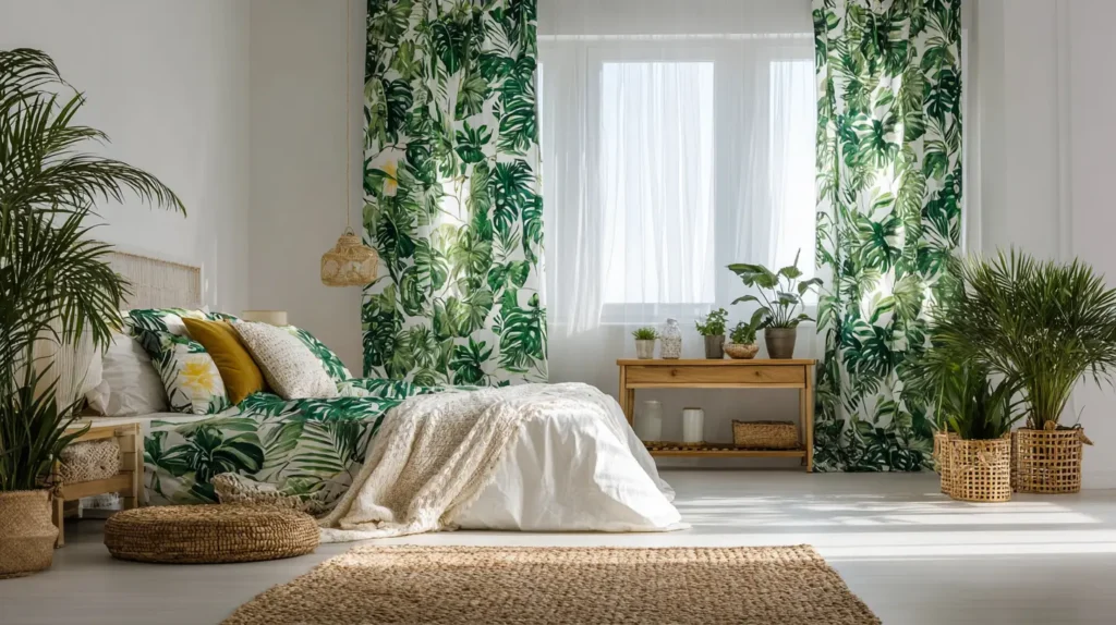 Tropical Paradise with Palm Leaf Prints