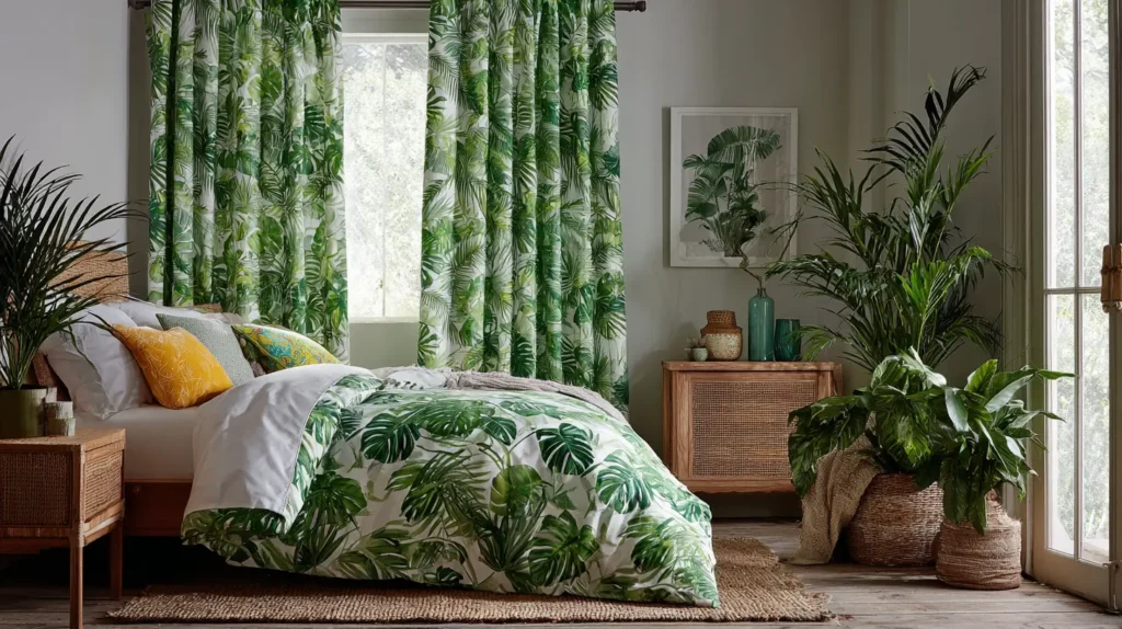 Tropical Paradise with Palm Leaf Prints