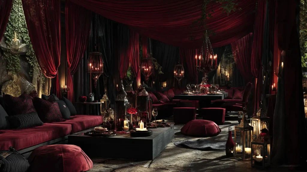 Vampire's Lair Deep Reds, Rich Textures & Shadow Play