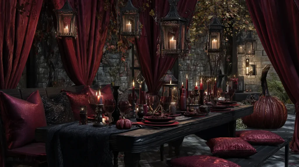 Vampire's Lair Deep Reds, Rich Textures & Shadow Play