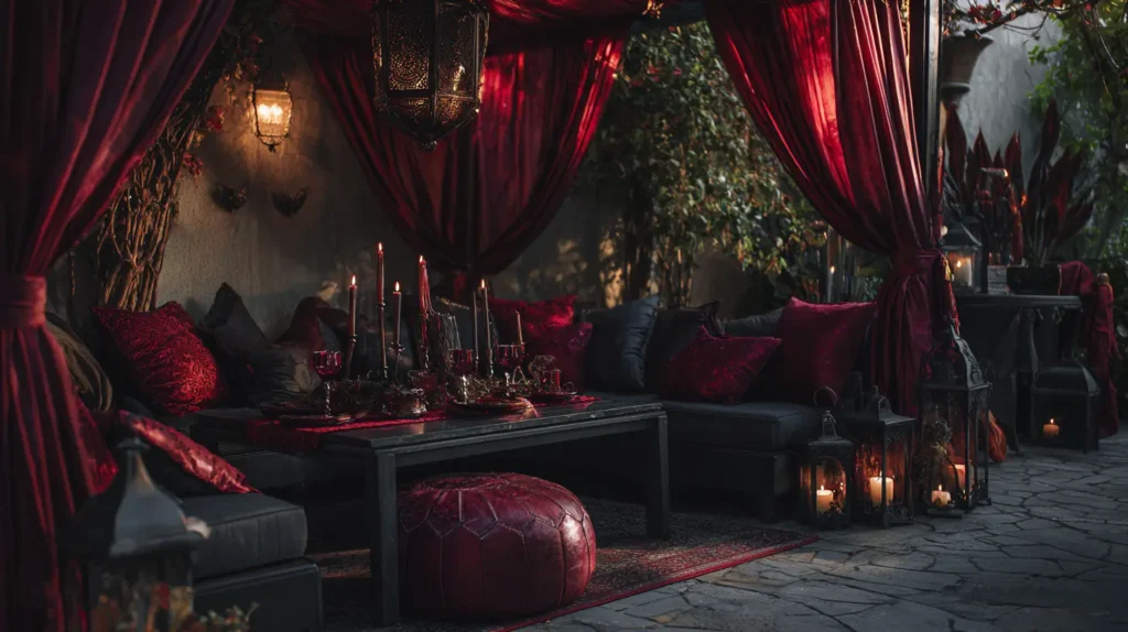 Vampire's Lair Deep Reds, Rich Textures & Shadow Play