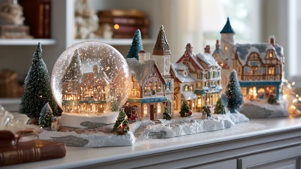 Whimsical Charm with a Snowball Lantern and Village
