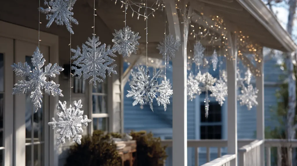 A Frozen Hanging Snowflake Chandelier
