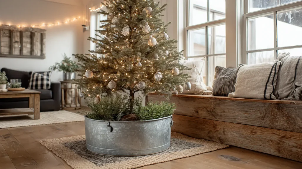 A Galvanized Metal Tree Collar