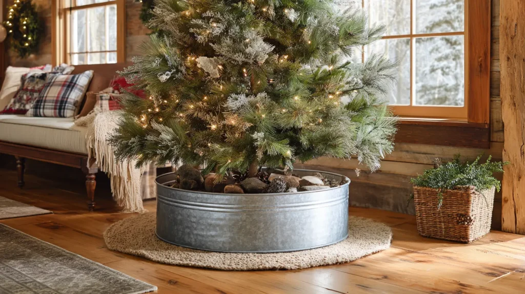 A Galvanized Metal Tree Collar