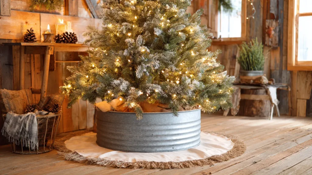 A Galvanized Metal Tree Collar