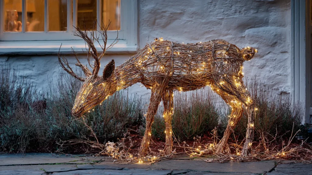 A Majestic, Grazing Reindeer Figure