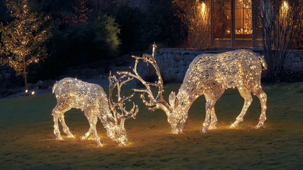 A Majestic, Grazing Reindeer Scene