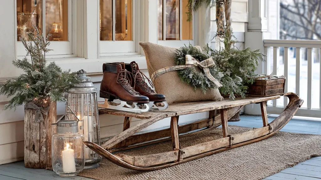 A Nostalgic Vintage Sled Display