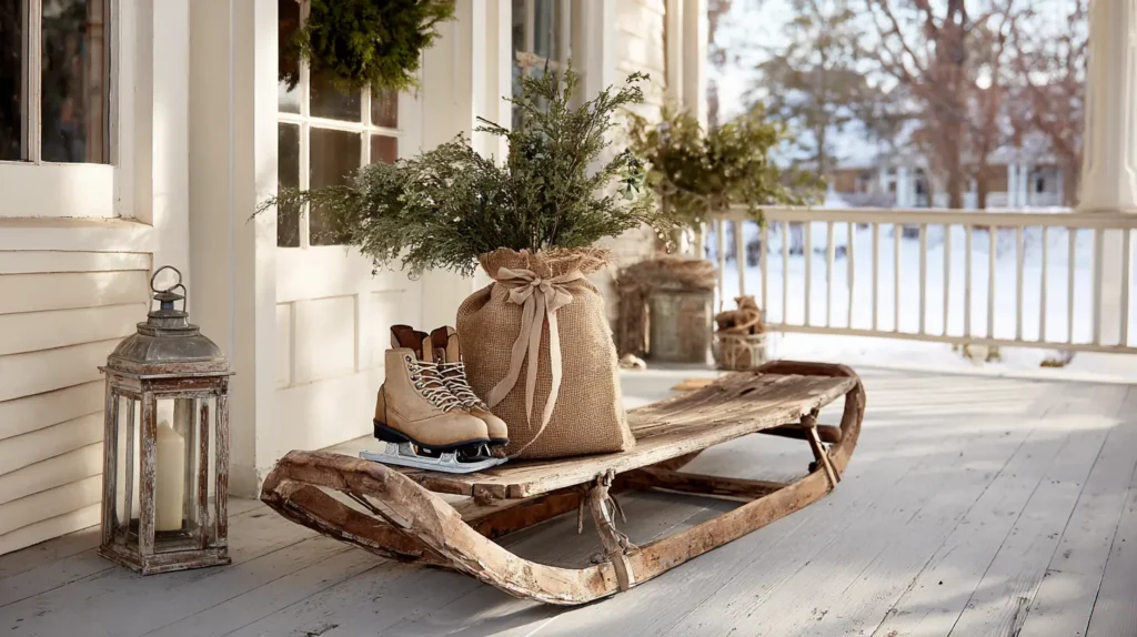 A Nostalgic Vintage Sled Display