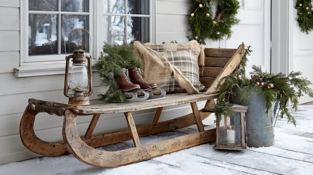 A Nostalgic Vintage Sled Display