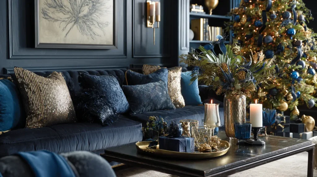 A Pop of Blue (Navy & Gold)