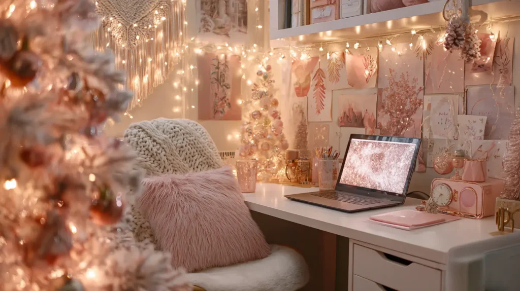 Aesthetic and Cozy Christmas Cubicle Decorations for Young Women