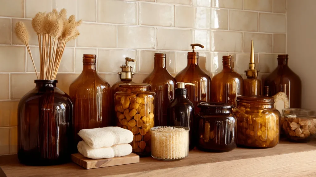 Amber Glass Jars for an Apothecary Vibe