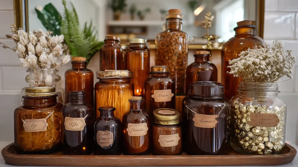 Amber Glass Jars for an Apothecary Vibe