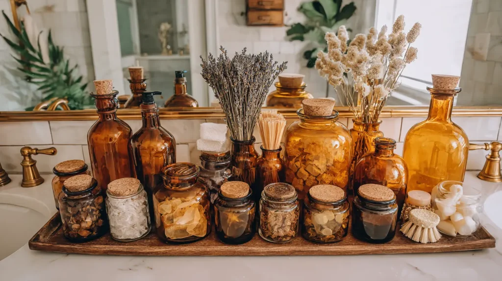 Amber Glass Jars for an Apothecary Vibe