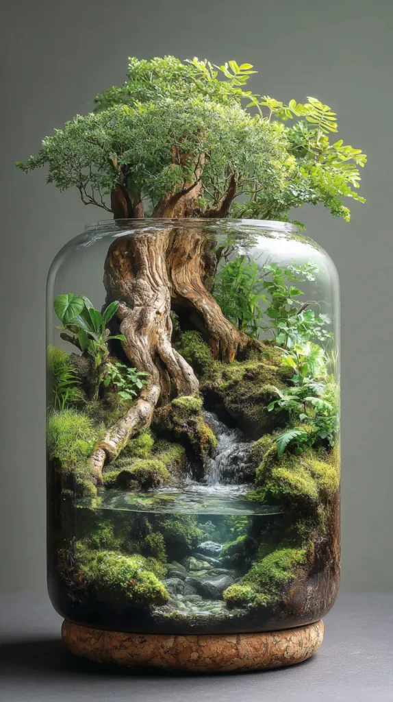 Ancient Tree Stump with Trickling Water