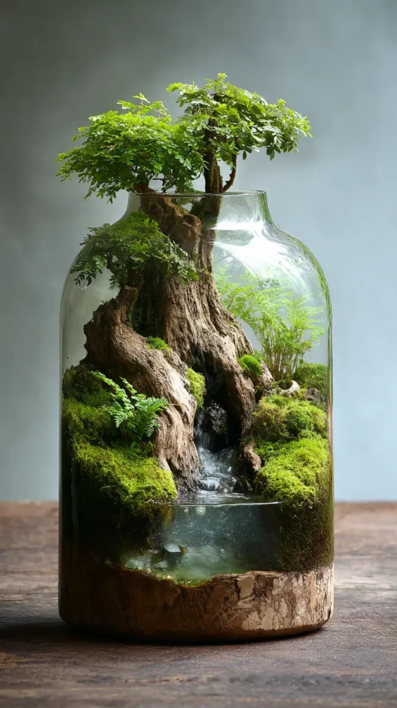 Ancient Tree Stump with Trickling Water